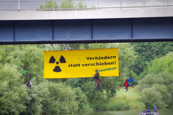 Abseilaktion gegen den Neckar Castor, Juni 2017 - Bild: T. Christensen